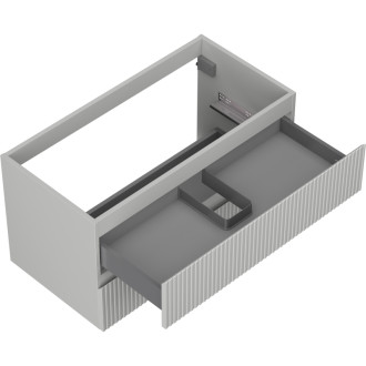 Mexen Rivel kúpeľňová skrinka pod umývadlo 90 cm, 2 zásuvky, drážkovaná, matne šedá - 91A20-09047-2-BFF62