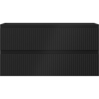 Mexen Rivel kúpeľňová skrinka pod umývadlo 90 cm, 2 zásuvky, drážkovaná, matná čierna - 91A20-09047-2-BFF71