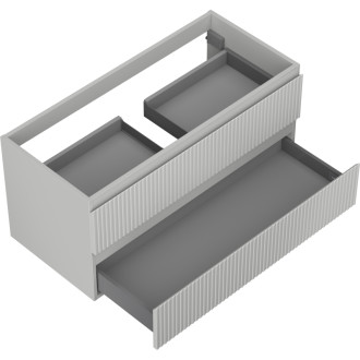Mexen Rivel kúpeľňová skrinka pod umývadlo 100 cm, 2 zásuvky, drážkovaná, matne šedá - 91A20-10047-2-BFF62