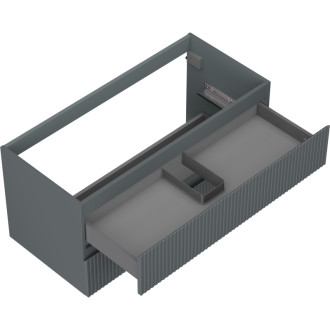 Mexen Rivel kúpeľňová skrinka pod umývadlo 100 cm, 2 zásuvky, drážkovaná, matný grafit - 91A20-10047-2-BFF66