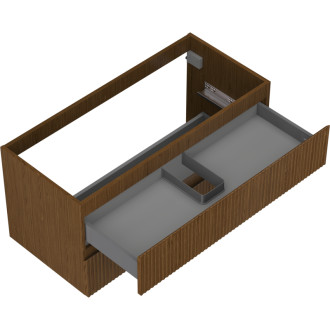 Mexen Rivel kúpeľňová skrinka pod umývadlo 100 cm, 2 zásuvky, drážkovaná, orech - 91A20-10047-2-BFF86