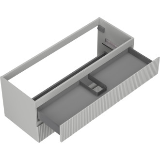 Mexen Rivel kúpeľňová skrinka pod umývadlo 120 cm, 2 zásuvky, drážkovaná, matne šedá - 91A20-12047-2-BFF62