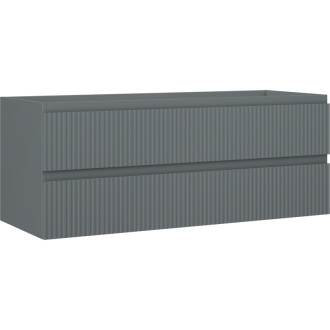 Mexen Rivel kúpeľňová skrinka pod umývadlo 120 cm, 2 zásuvky, drážkovaná, matný grafit - 91A20-12047-2-BFF66