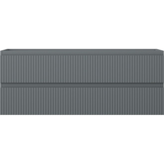 Mexen Rivel kúpeľňová skrinka pod umývadlo 120 cm, 2 zásuvky, drážkovaná, matný grafit - 91A20-12047-2-BFF66