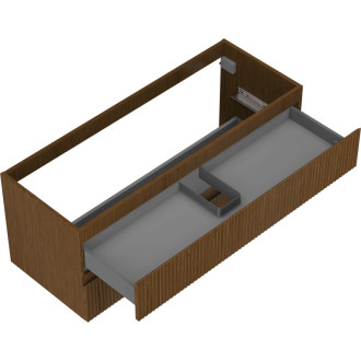 Mexen Rivel kúpeľňová skrinka pod umývadlo 120 cm, 2 zásuvky, drážkovaná, orech - 91A20-12047-2-BFF86