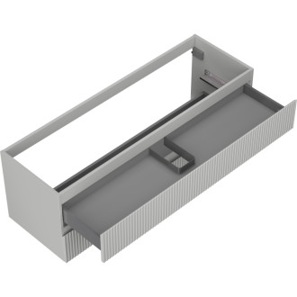 Mexen Rivel kúpeľňová skrinka pod umývadlo 140 cm, 2 zásuvky, drážkovaná, matne šedá - 91A20-14047-2-BFF62