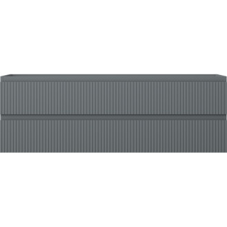 Mexen Rivel kúpeľňová skrinka pod umývadlo 140 cm, 2 zásuvky, drážkovaná, matný grafit - 91A20-14047-2-BFF66