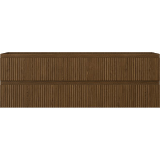 Mexen Rivel kúpeľňová skrinka pod umývadlo 140 cm, 2 zásuvky, drážkovaná, orech - 91A20-14047-2-BFF86