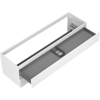 Mexen Rivel kúpeľňová skrinka pod umývadlo 160 cm, 2 zásuvky, drážkovaná, matne biela - 91A20-16047-2-BFF01