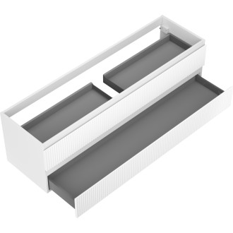 Mexen Rivel kúpeľňová skrinka pod umývadlo 160 cm, 2 zásuvky, drážkovaná, matne biela - 91A20-16047-2-BFF01