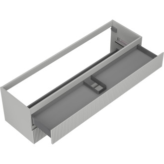 Mexen Rivel kúpeľňová skrinka pod umývadlo 160 cm, 2 zásuvky, drážkovaná, matne šedá - 91A20-16047-2-BFF62