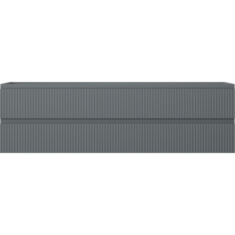 Mexen Rivel kúpeľňová skrinka pod umývadlo 160 cm, 2 zásuvky, drážkovaná, matný grafit - 91A20-16047-2-BFF66