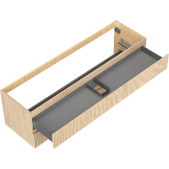 Mexen Rivel kúpeľňová skrinka pod umývadlo 160 cm, 2 zásuvky, drážkovaná, dub - 91A20-16047-2-BFF81