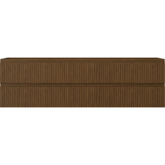 Mexen Rivel kúpeľňová skrinka pod umývadlo 160 cm, 2 zásuvky, drážkovaná, orech - 91A20-16047-2-BFF86