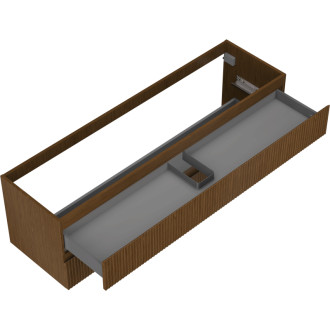 Mexen Rivel kúpeľňová skrinka pod umývadlo 160 cm, 2 zásuvky, drážkovaná, orech - 91A20-16047-2-BFF86