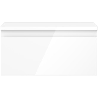 Mexen Orio kúpeľňová skrinka pod umývadlo 50 cm s pracovnou doskou, 1 zásuvka, lesklá biela - 91A10-05023-1-BFC00