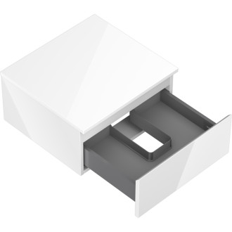 Mexen Orio kúpeľňová skrinka pod umývadlo 50 cm s pracovnou doskou, 1 zásuvka, lesklá biela - 91A10-05023-1-BFC00