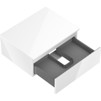 Mexen Orio kúpeľňová skrinka pod umývadlo 60 cm s pracovnou doskou, 1 zásuvka, lesklá biela - 91A10-06023-1-BFC00