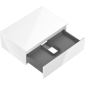 Mexen Orio kúpeľňová skrinka pod umývadlo 70 cm s pracovnou doskou, 1 zásuvka, lesklá biela - 91A10-07023-1-BFC00