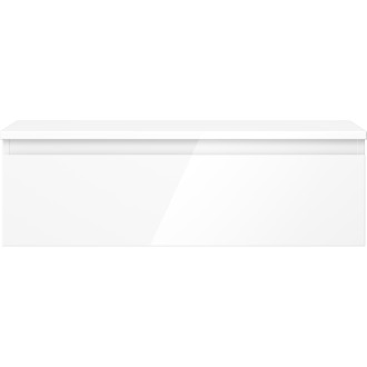 Mexen Orio kúpeľňová skrinka pod umývadlo 80 cm s pracovnou doskou, 1 zásuvka, lesklá biela - 91A10-08023-1-BFC00