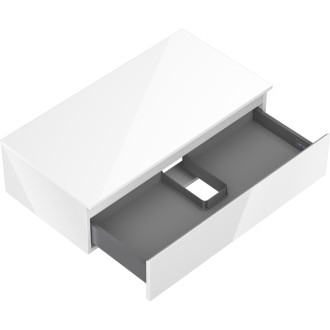 Mexen Orio kúpeľňová skrinka pod umývadlo 90 cm s pracovnou doskou, 1 zásuvka, lesklá biela - 91A10-09023-1-BFC00