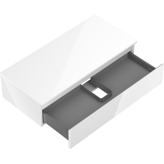 Mexen Orio kúpeľňová skrinka pod umývadlo 100 cm s pracovnou doskou, 1 zásuvka, biely lesk - 91A10-10023-1-BFC00