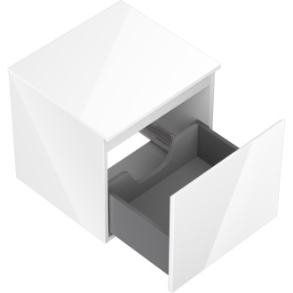 Mexen Orio kúpeľňová skrinka pod umývadlo 50 cm s pracovnou doskou, 1 zásuvka, lesklá biela - 91A10-05047-1-BFC00