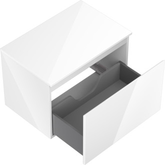 Mexen Orio kúpeľňová skrinka pod umývadlo 70 cm s pracovnou doskou, 1 zásuvka, lesklá biela - 91A10-07047-1-BFC00