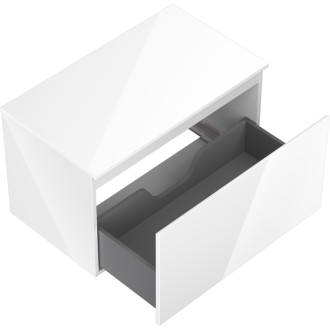 Mexen Orio kúpeľňová skrinka pod umývadlo 80 cm s pracovnou doskou, 1 zásuvka, biely lesk - 91A10-08047-1-BFC00