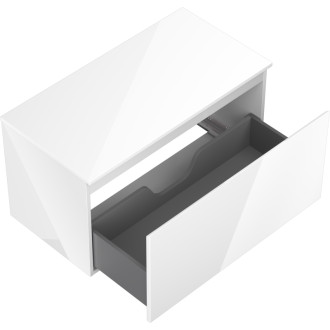 Mexen Orio kúpeľňová skrinka pod umývadlo 90 cm s pracovnou doskou, 1 zásuvka, lesklá biela - 91A10-09047-1-BFC00