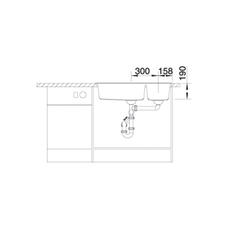 Blanco METRA 9 513268 dvojdrez, hlavný drez vľavo aluminium drez vstavaný