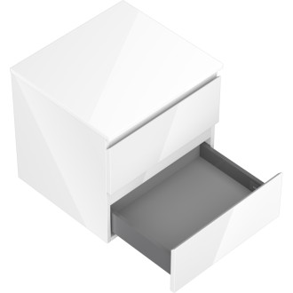 Mexen Orio kúpeľňová skrinka pod umývadlo 50 cm s pracovnou doskou, 2 zásuvky, biely lesk - 91A10-05047-2-BFFC00