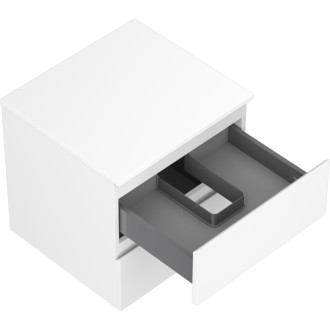 Mexen Orio kúpeľňová skrinka pod umývadlo 50 cm s doskou, 2 zásuvky, matná biela - 91A10-05047-2-BFFC01