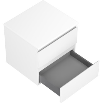 Mexen Orio kúpeľňová skrinka pod umývadlo 50 cm s doskou, 2 zásuvky, matná biela - 91A10-05047-2-BFFC01