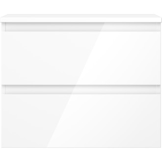 Mexen Orio kúpeľňová skrinka pod umývadlo 60 cm s pracovnou doskou, 2 zásuvky, lesklá biela - 91A10-06047-2-BFFC00