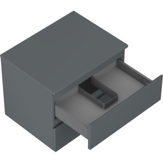 Mexen Orio kúpeľňová skrinka pod umývadlo 60 cm s pracovnou doskou, 2 zásuvky, matný grafit - 91A10-06047-2-BFFC66