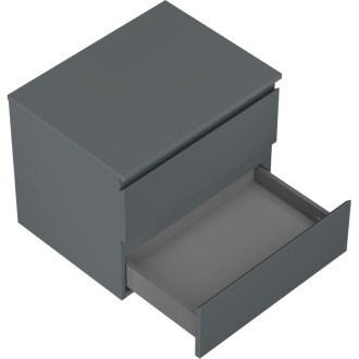 Mexen Orio kúpeľňová skrinka pod umývadlo 60 cm s pracovnou doskou, 2 zásuvky, matný grafit - 91A10-06047-2-BFFC66