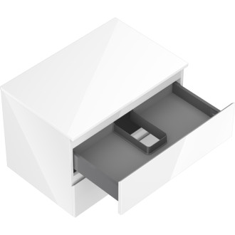 Mexen Orio kúpeľňová skrinka pod umývadlo 70 cm s pracovnou doskou, 2 zásuvky, lesklá biela - 91A10-07047-2-BFFC00