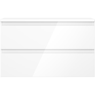 Mexen Orio kúpeľňová skrinka pod umývadlo 80 cm s pracovnou doskou, 2 zásuvky, lesklá biela - 91A10-08047-2-BFFC00