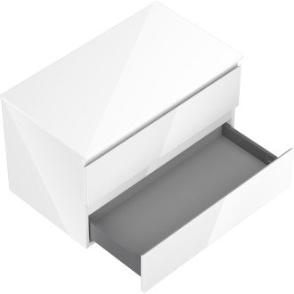 Mexen Orio kúpeľňová skrinka pod umývadlo 80 cm s pracovnou doskou, 2 zásuvky, lesklá biela - 91A10-08047-2-BFFC00