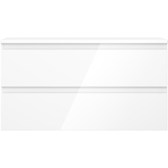 Mexen Orio kúpeľňová skrinka pod umývadlo 90 cm s pracovnou doskou, 2 zásuvky, lesklá biela - 91A10-09047-2-BFFC00