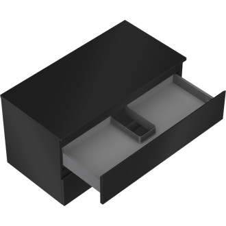 Mexen Orio kúpeľňová skrinka pod umývadlo 90 cm s pracovnou doskou, 2 zásuvky, matná čierna - 91A10-09047-2-BFFC71