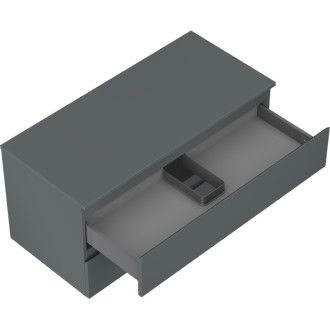 Mexen Orio kúpeľňová skrinka pod umývadlo 100 cm s pracovnou doskou, 2 zásuvky, matný grafit - 91A10-10047-2-BFFC66