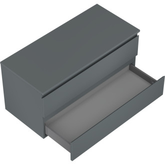 Mexen Orio kúpeľňová skrinka pod umývadlo 100 cm s pracovnou doskou, 2 zásuvky, matný grafit - 91A10-10047-2-BFFC66