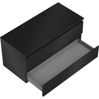 Mexen Orio kúpeľňová skrinka pod umývadlo 100 cm s pracovnou doskou, 2 zásuvky, matná čierna - 91A10-10047-2-BFFC71