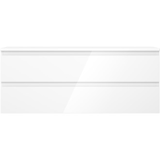 Mexen Orio kúpeľňová skrinka pod umývadlo 120 cm s pracovnou doskou, 2 zásuvky, lesklá biela - 91A10-12047-2-BFFC00