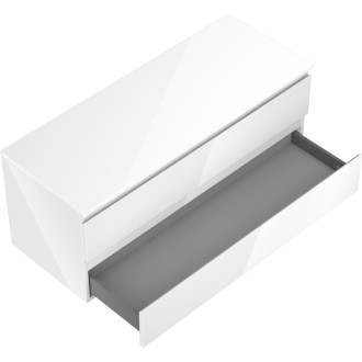 Mexen Orio kúpeľňová skrinka pod umývadlo 120 cm s pracovnou doskou, 2 zásuvky, lesklá biela - 91A10-12047-2-BFFC00