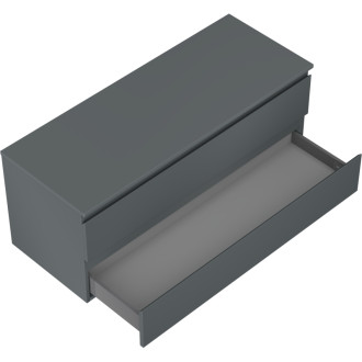 Mexen Orio kúpeľňová skrinka pod umývadlo 120 cm s pracovnou doskou, 2 zásuvky, matný grafit - 91A10-12047-2-BFFC66