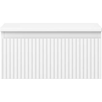 Mexen Rivel kúpeľňová skrinka pod umývadlo 50 cm s doskou, 1 zásuvka, drážkovaná, matná biela - 91A20-05023-1-BFC01