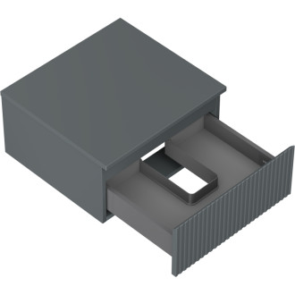 Mexen Rivel kúpeľňová skrinka pod umývadlo 50 cm s pracovnou doskou, 1 zásuvka, drážkovaná, matný grafit - 91A20-05023-1-BFC66